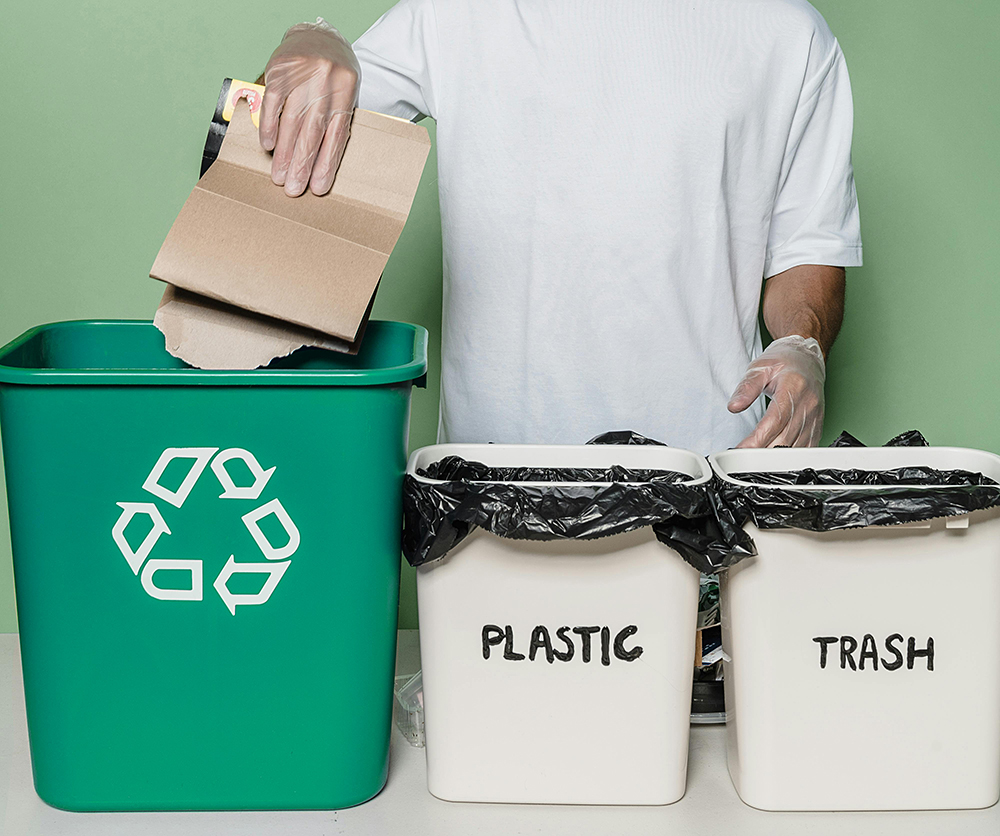 Three Different Types Of Waste Bins