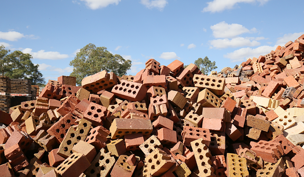 A pile of house bricks