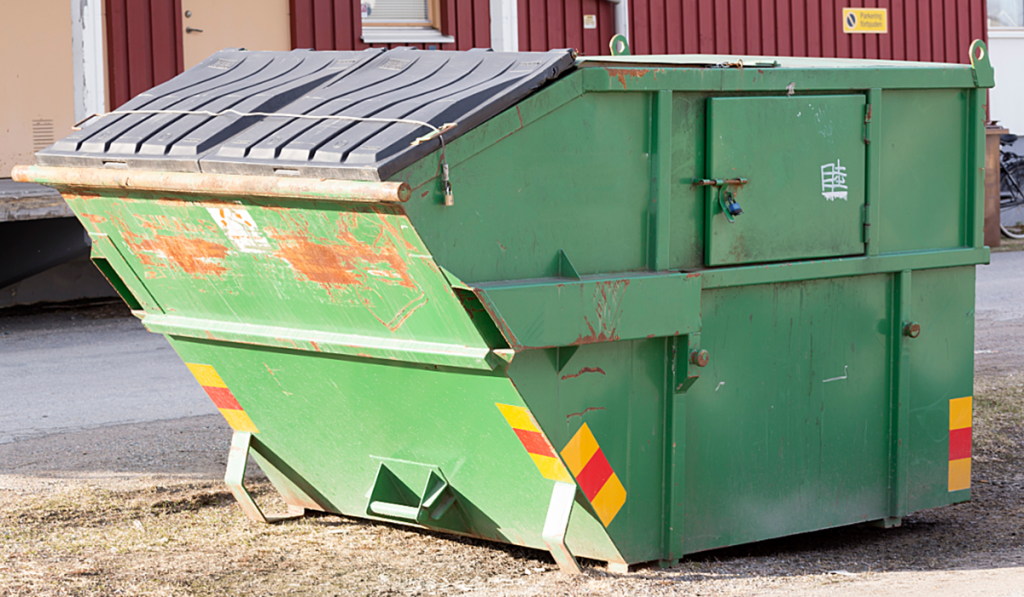 Commercial waste bin at a business premises